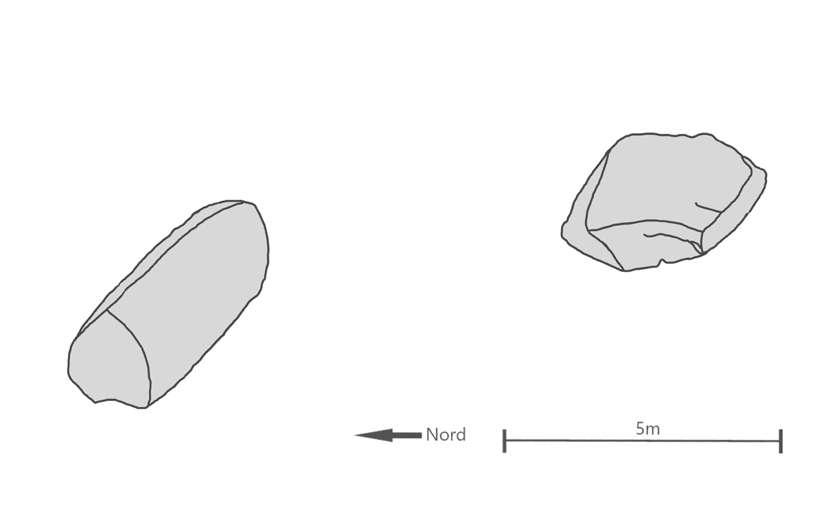 Plan des menhirs des Masses
